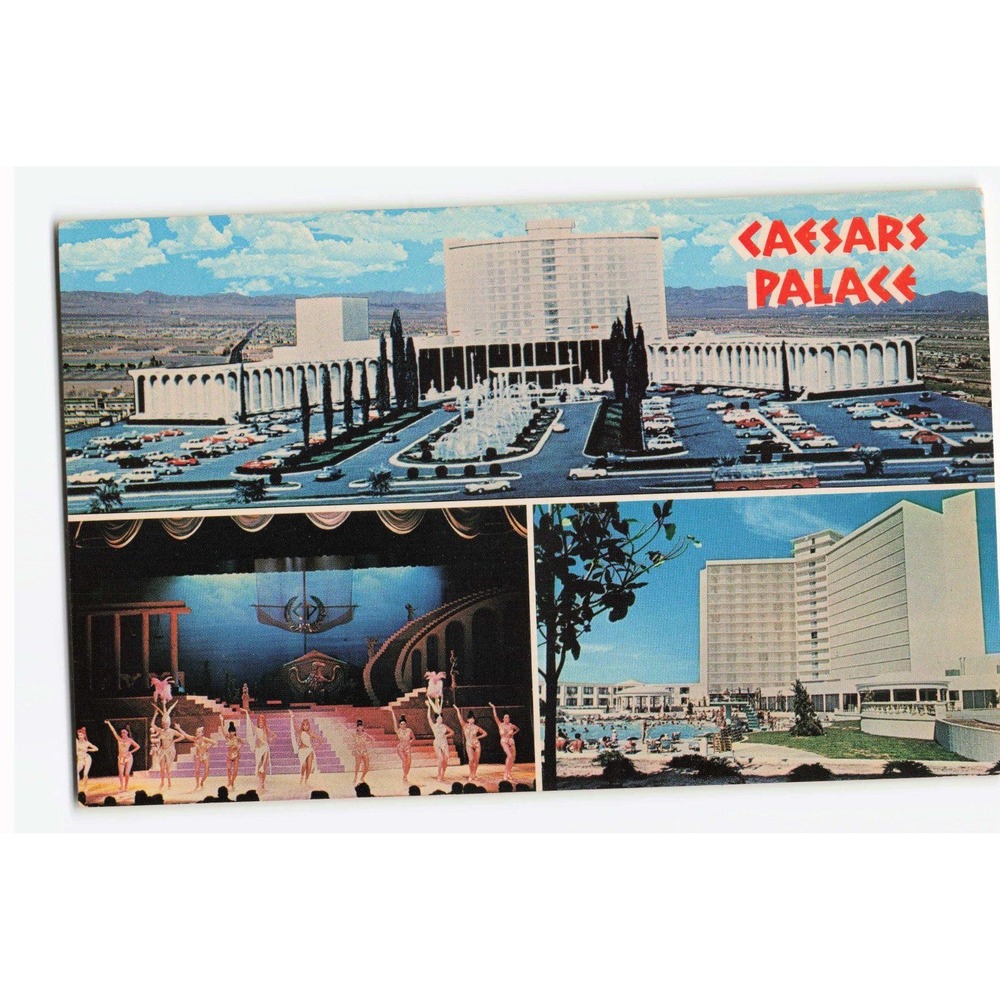 Vintage Caesars Palace Las Vegas Nevada Postcard Multi View 1966 Opening VG+